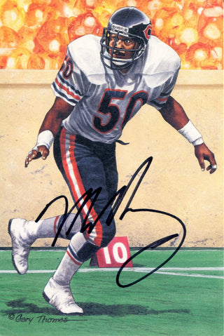 Mike Singletary Autographed Goal Line Art Postcard