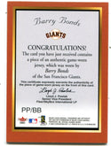 Barry Bonds 2003 Fleer Platinum Portraits Jersey Card