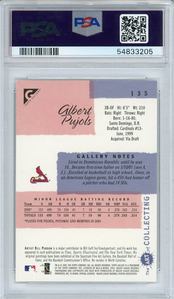 Albert Pujols 2001 Topps Gallery #135 PSA Mint 9