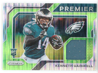 Kenneth Gainwell 2021 Panini Prizm Premier Green Prizm Card #PJ-26