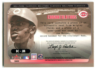 Joe Morgan 2002 Fleer Ballpark Classics #BCJM Bat Card