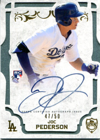 Joc Pederson Autographed 2015 Topps Supreme Rookie Card