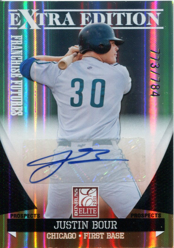 Justin Bour Autographed 2011 Panini Donruss Elite Rookie Card