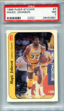 Magic Johnson 1986 Fleer Sticker #7 PSA NM 7 Card