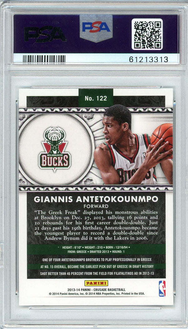 Giannis Antetokounmpo 2013 Panini Crusade Card #122 (PSA Mint 9)