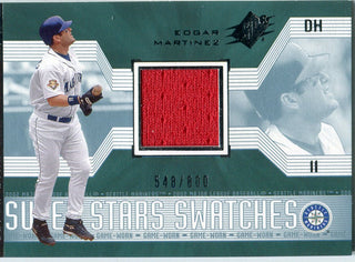 Edgar Martinez 2002 Upper Deck Super Stars Swatches Game Worn Jersey Card /800