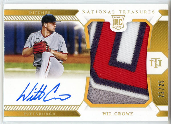 Wil Crowe Autographed 2021 Panini National Treasures Rookie Patch Card #210