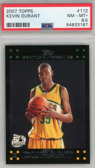 Kevin Durant 2007-08 Topps Black Border #112 PSA NM-MT 8.5 RC