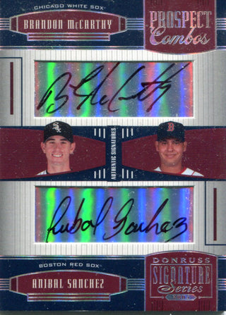 Brandon McCarthy & Anibal Sanchez Autographed 2005 Donruss Signature Series Card