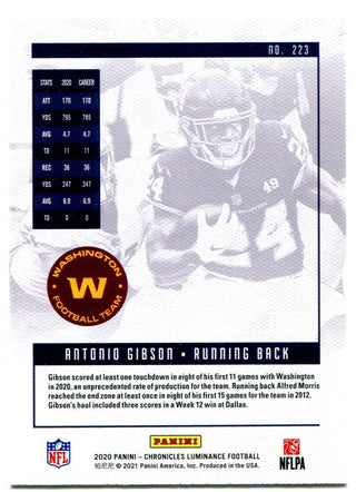 Antonio Gibson Panini Luminance Rookie 2020