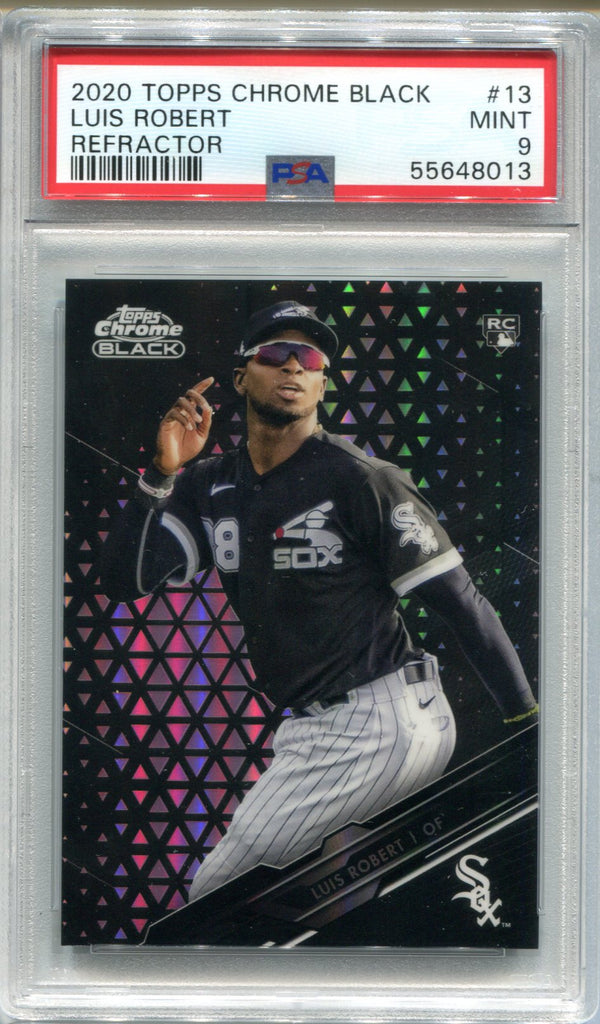 Luis Robert 2020 Topps Chrome Black Refractor #13 PSA Mint 9