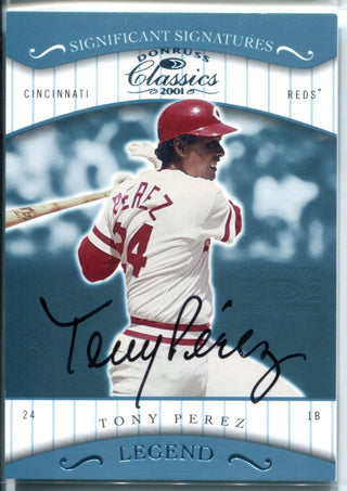 Tony Perez Autographed 2001 Donruss Classics Significant Signatures Card