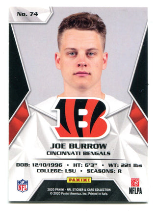 Joe Burrow 2020 Panini #74 RC