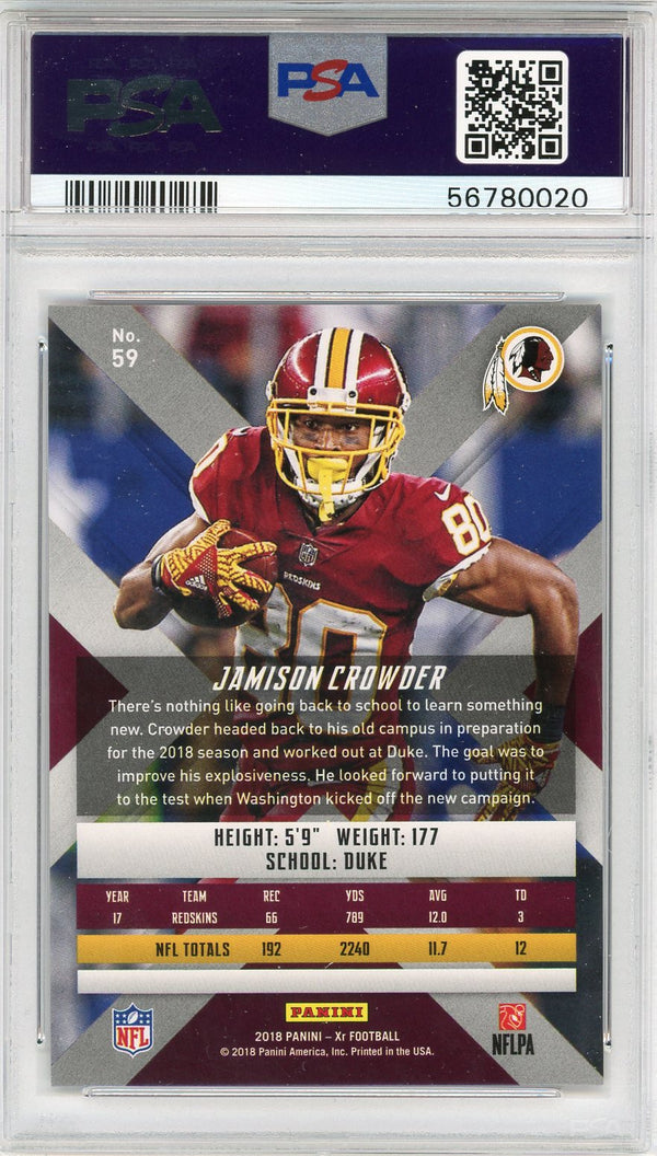 Jamison Crowder 2018 Panini XR Red Rookie Card #59 (PSA)