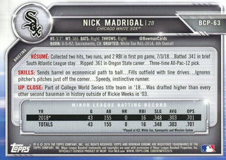 Nick Madrigal 2019 Bowman Chrome Card