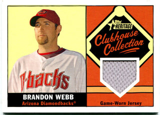 2010 Topps Heritage Brandon Webb Game Worn Jersey Card