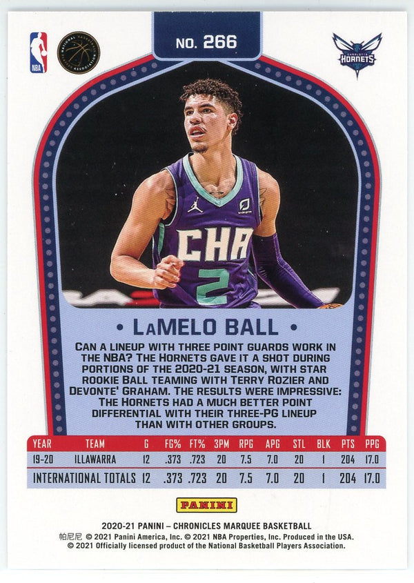 LaMelo Ball 2020-21 Panini Chronicles Marquee Rookie Card #266