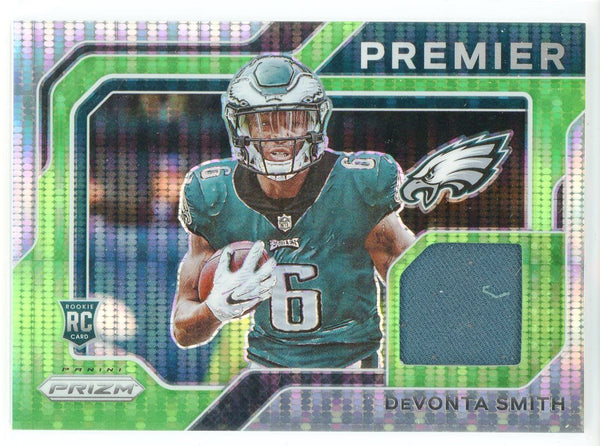 DaVonta Smith 2021 Panini Prizm Premier Prizm Rookie Patch Card #PJ-5