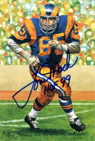 Tom Mack "HOF 99" Autographed Goal Line Art Postcard