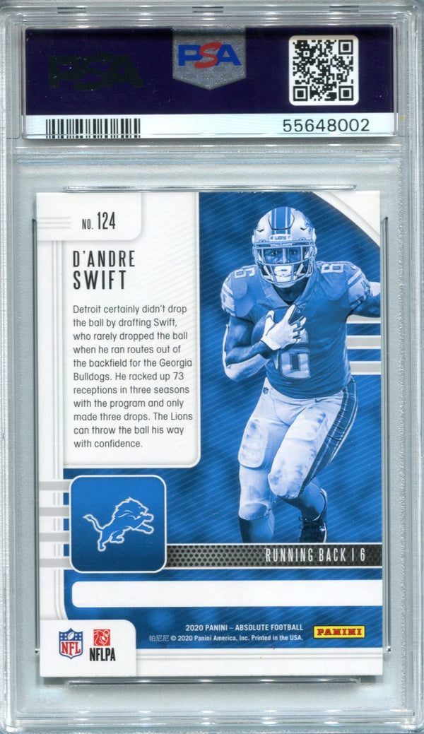 D'Andre Swift 2020 Panini Absolute #124 PSA Gem MT 10 RC