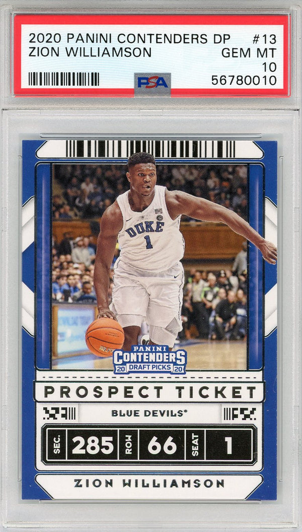 Zion Williamson 2020 Panini Contenders Draft Pick Rookie Card #13 (PSA)