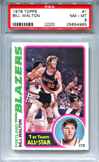 Bill Walton 1978 Topps #1 PSA NM-MT 8 Card