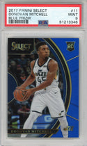 Donovan Mitchell 2017 Panini Select Blue Prizm Card #11 (PSA Mint 9)