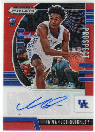 Immanuel Quickley Autographed 2020 Panini Prizm Draft Picks Red Prizm Rookie Card #PA-IQ