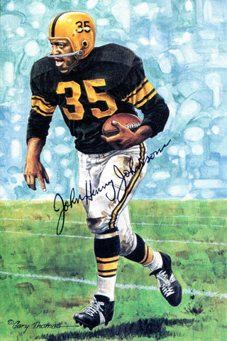 John Henry Johnson Autographed Goal Line Art Postcard