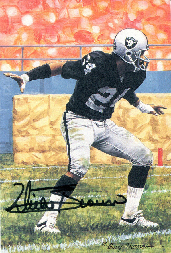 Willie Brown Autographed Goal Line Art Postcard