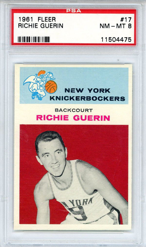 Richie Guerin 1961 Fleer Card #17 (PSA NM-MT 8)