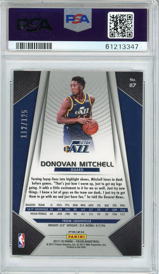 Donovan Mitchell 2017 Panini Prizm Fast Break Red Prizm Card #117 (PSA Mint 9)