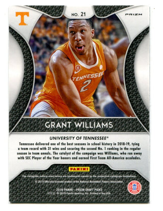 Grant Williams 2019 Panini Prizm Draft Picks Pink Pulsar #21 RC