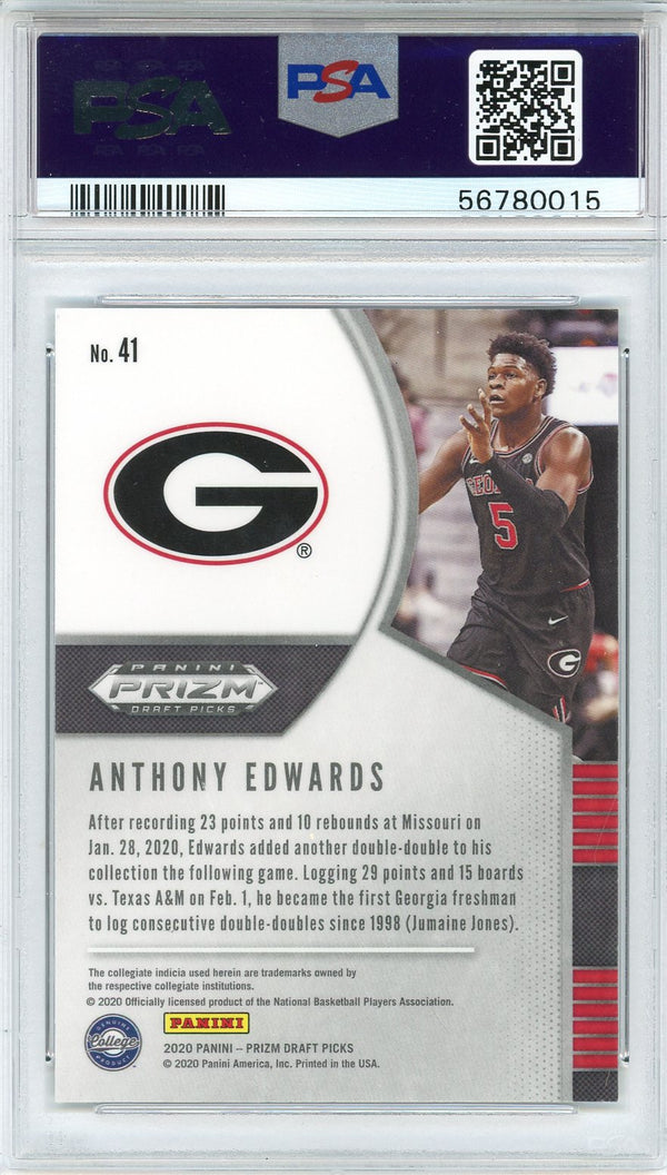 Anthony Edwards 2020 Panini Prizm Draft Pick Rookie Card #41 (PSA)