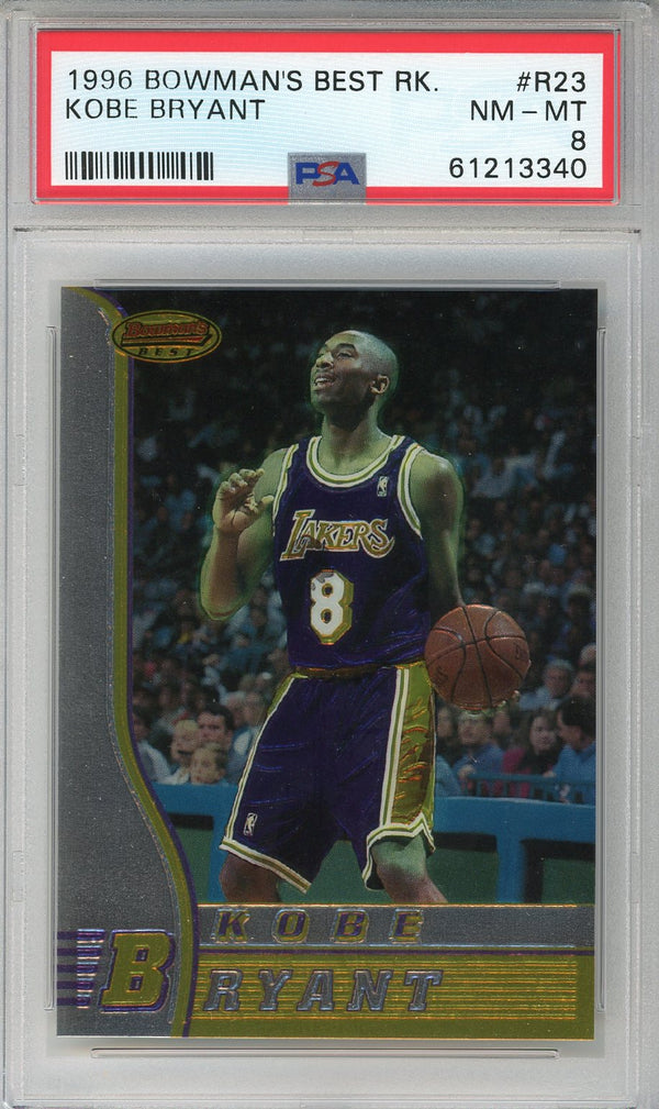 Kobe Bryant 1996 Bowman's Best Rookie Card #R23 (PSA NM-MT 8)