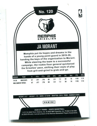 Ja Morant 2020 Panini NBA Hoops