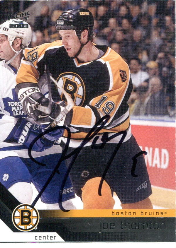 Joe Thornton Autographed 2002 Pacific Card