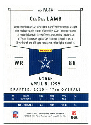 CeeDee Lamb Panini Chronicles Rookie 2020