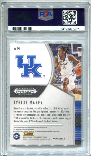 Tyrese Maxey 2020 Panini Prizm Draft Silver Prizm Rookie Card #14 PSA 9