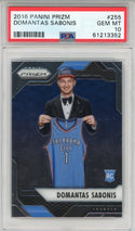 Domantas Sabonis 2016 Panini Prizm Card #255 (PSA Gem Mint 10)