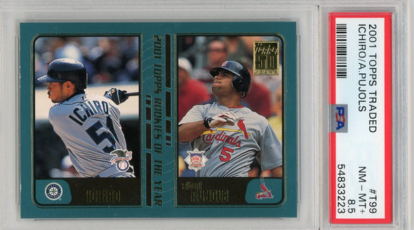 Ichiro / Albert Pujols 2001 Topps Rookies Of The Year #T99 PSA NM-MT 8.5 Card