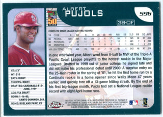 Albert Pujols 2001 Topps Chrome Rookie Card #596