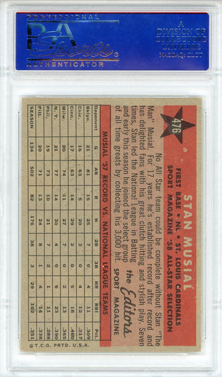 Stan Musial 1958 Topps All-Star Card #476 (PSA VG-EX 4)