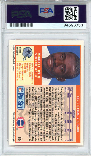 Michael Irvin "HOF 07" Autographed 1989 Pro Set Rookie Card (PSA Auto Grade 10)