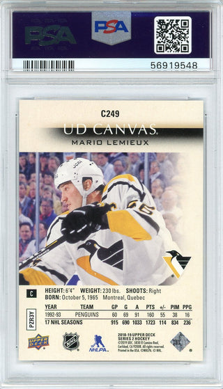 Mario Lemieux 2018 Upper Deck Canvas Card #C249 (PSA)