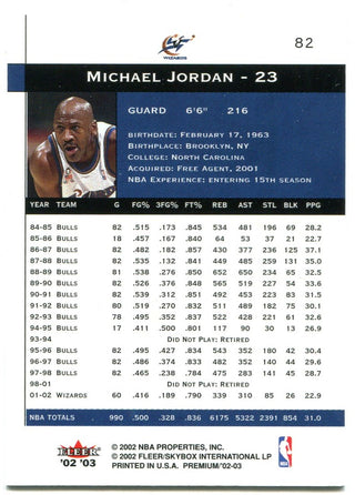 Michael Jordan 2002 Fleer Premium