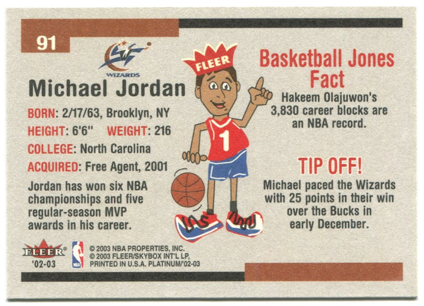 Michael Jordan Fleer Platinum 2002