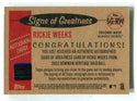 Rickie Weeks 2003 Topps Signs Of Greatness #SGRW Autographed Card