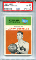 Larry Costello 1961 Fleer #9 PSA VG-EX 4 Card