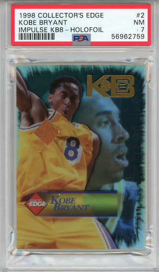 Kobe Bryant 1998 Collector's Edge Impulse KB8 Holofoil Card #2 (PSA)